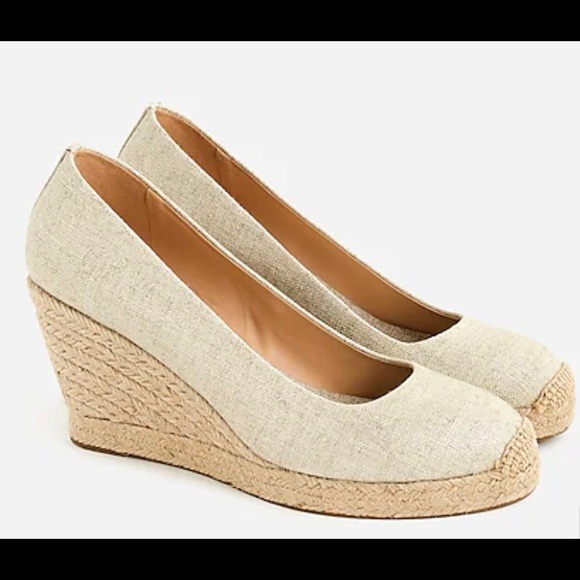 J. Crew Shoes - Women’s J Crew Espadrille Wdges in Metallic Gold Canvas
